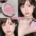 3 Colors Matte Embossed Blush High Pigmented Makeup Brightening Cheek Purple Blush Palette Pink Peach Natural Color Rendering Qme 03