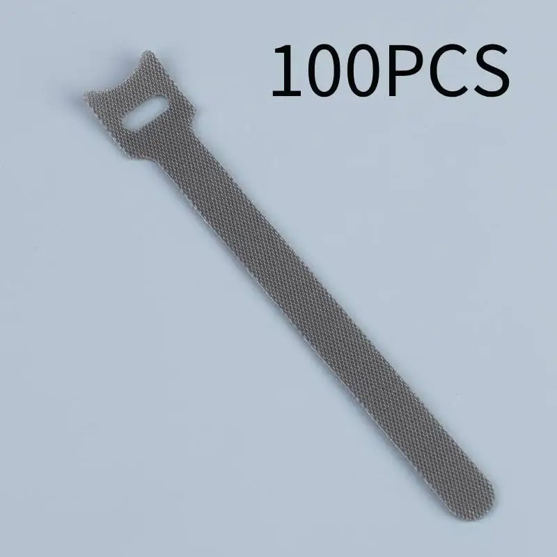 Organized Cable Setup 30 50 Reusable Hook Loop Straps Qme gray 100pcs
