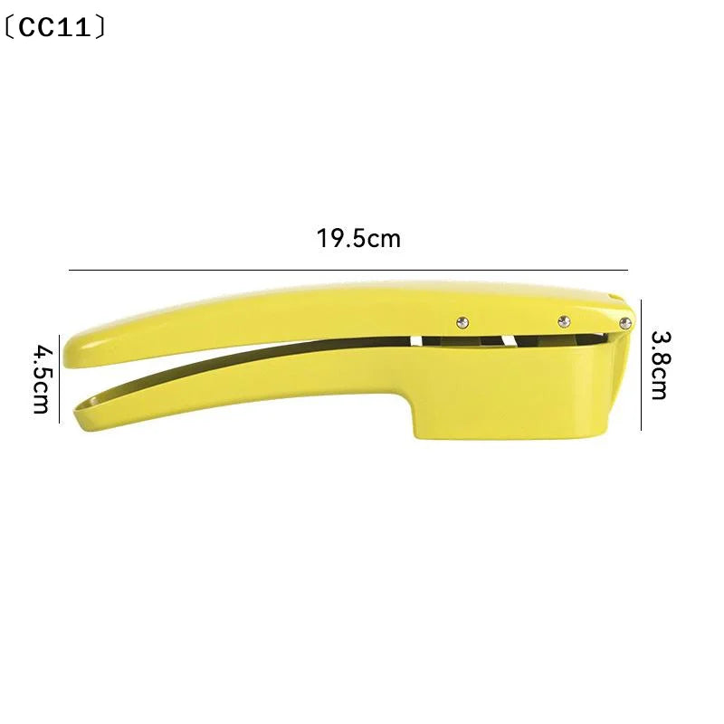 Aluminum Alloy Garlic Press Ergonomic Handle Cleaning Brush Home Qme