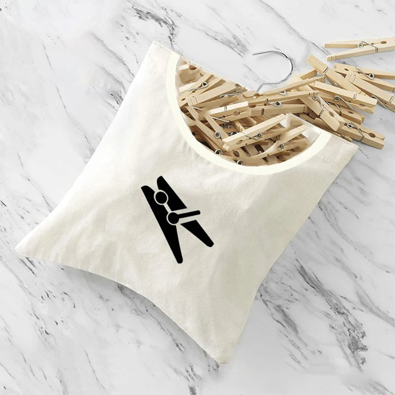 Clothespin Pocket Capacity Hanging Bag Bathroom Storage Home Outdoor Qme