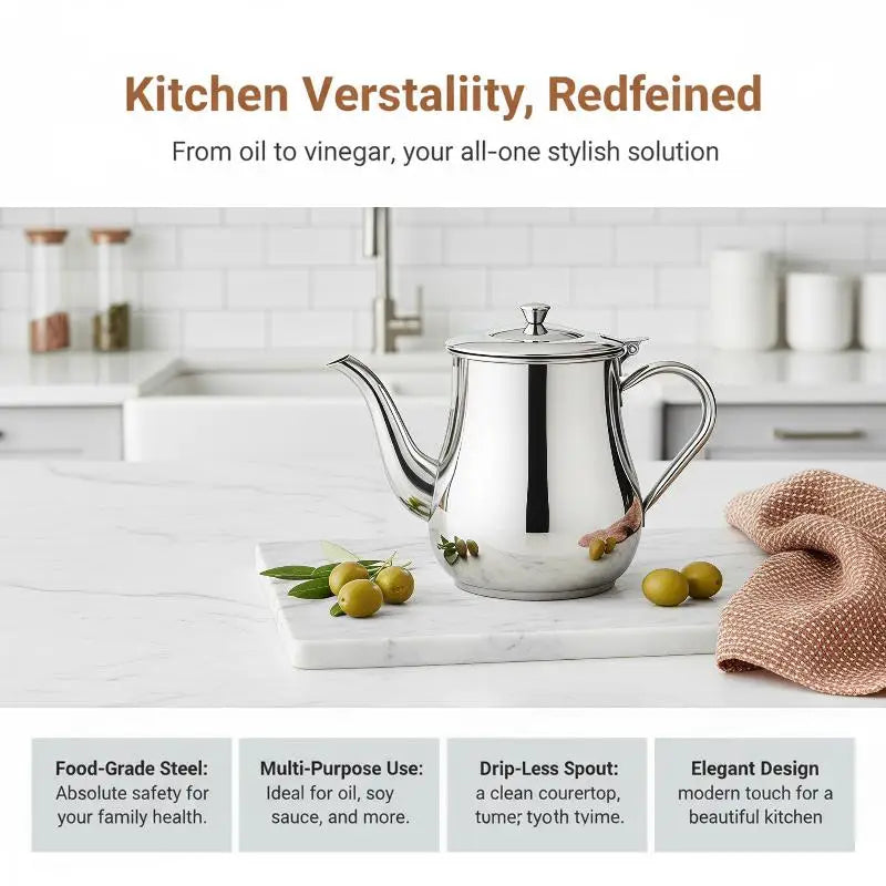 Stainless Steel Oil Storage Pot BPA Dustproof Filter Fine Mesh Qme