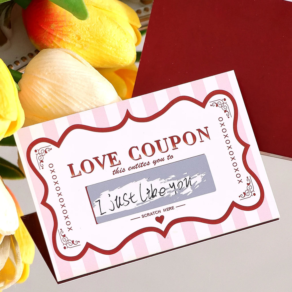10Pcs/20Pcs Scratch Off Love Coupons, DIY Valentine's Day Love Coupons, DIY Romantic Scratch Off Couple Date Ideas, Night Cards, Qme