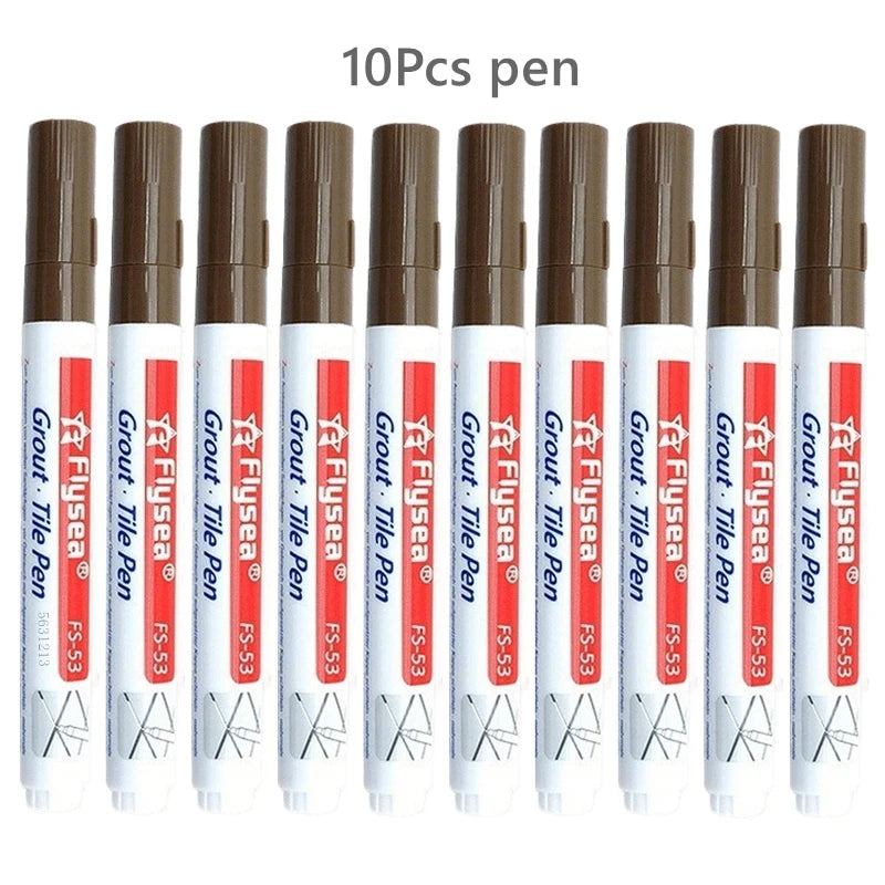 10/20Pcs Waterproof Grout Pen Tile Marker Wall Seam Pen for Tile Floor Bathroom Kitchen Decontamination Seam Repair Tools Qme 10Pcs Coffee color