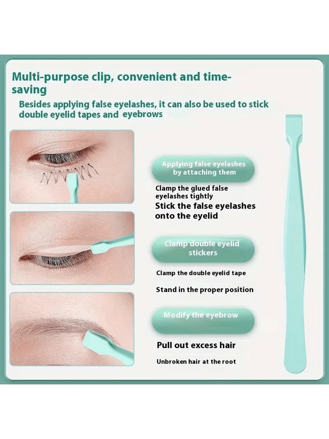 Professional Eyelash Extension Tweezers Flat Head Design That Fits Qme