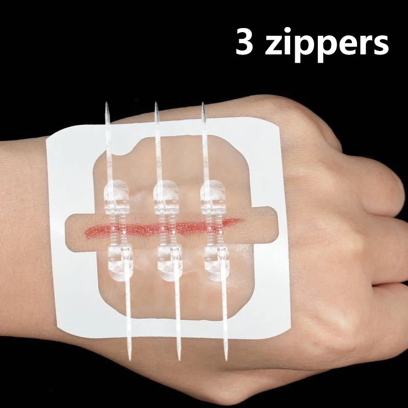 Zipper Tie Wound Closure Patch Hemostatic Fast Suture Band-aid Qme