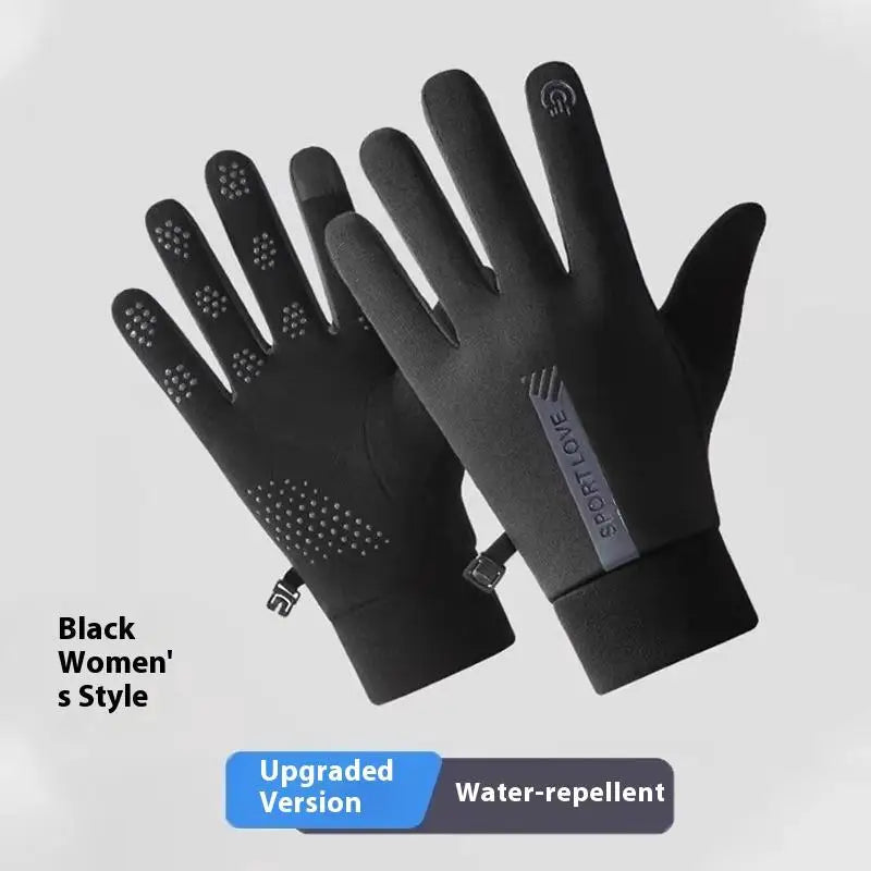 1Pair Touchscreen Finger Winter Gloves Men Women-waterproof Thermal Qme 1 Black