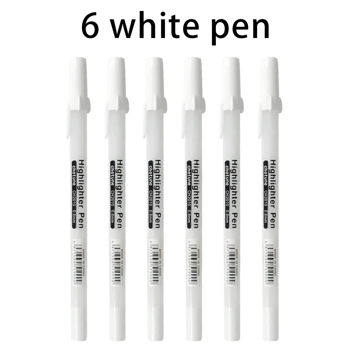 2-6pcs/set 0.8mm Highlight Pen Paint Marker Permanent Graffiti Metalic Marker Pens White Pen Writting Drawing Art Supplies Qme 6 white pen