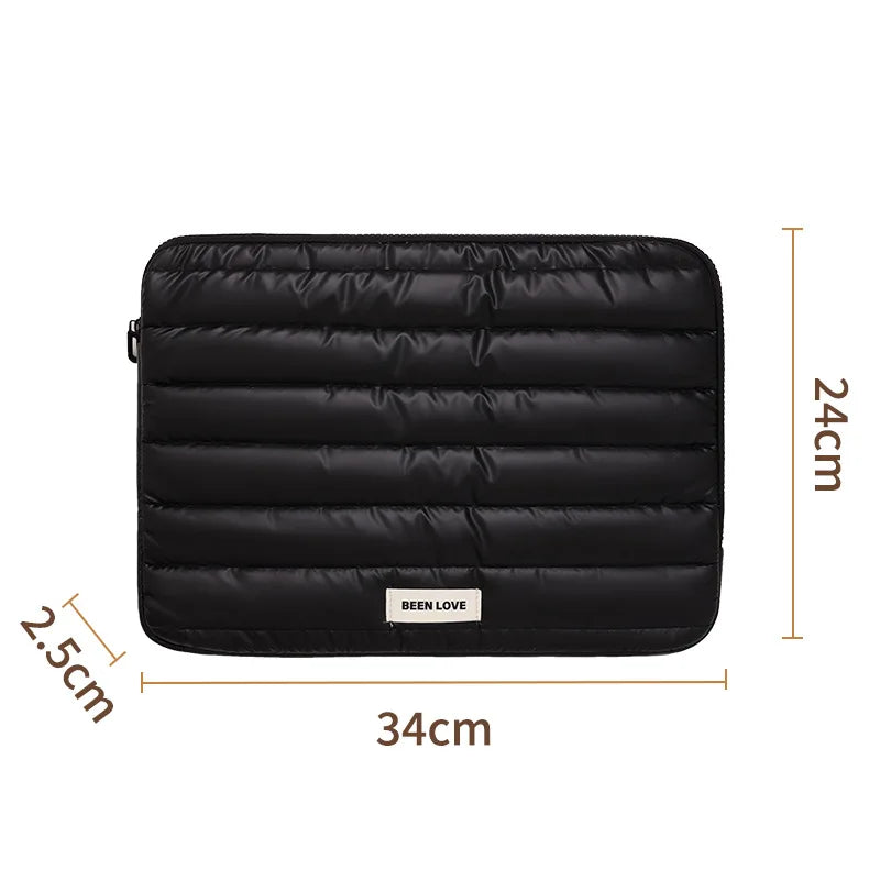 A 13.3/14 inch fluffy laptop case, suitable for MacBook Air iPad Pro and Huawei iPad laptop cases, fashionable laptop soft cases Qme Black13.3Inch