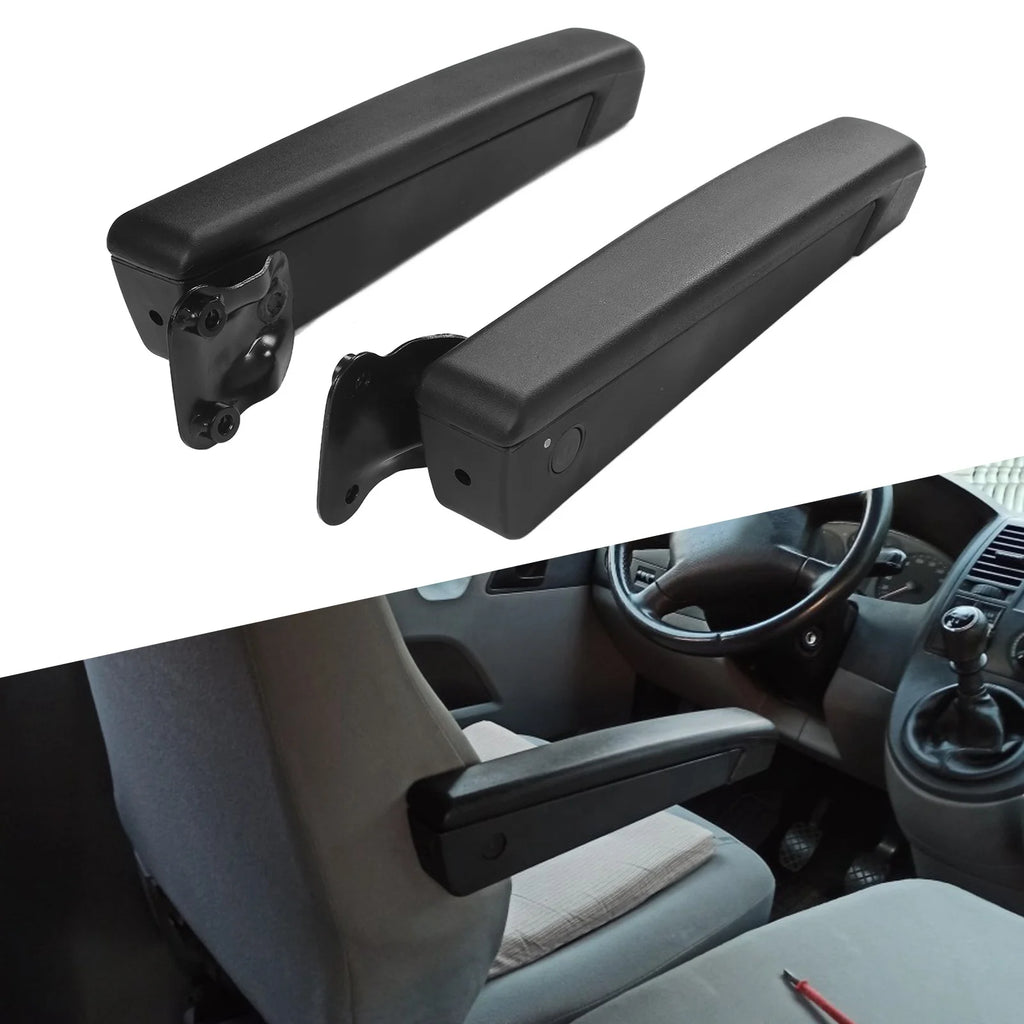 1Pair of Car Adjustable Seat Armrest Shock Resistant PU Sponge Black Universal for Automobiles Trucks Adjustable Armrest Qme