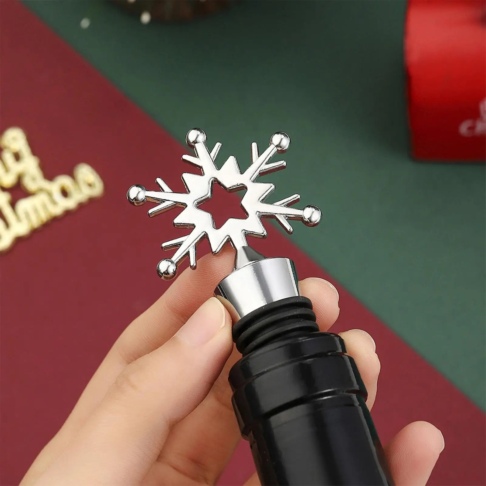 Cute Wine Stopper Reusable Airtight Christmas Decor Zinc Alloy Qme