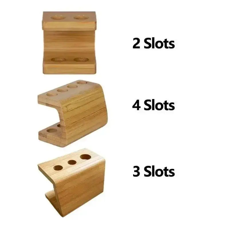 Mini Multi-slots Bamboo Stand Toothbrush Head Space Saving Bathroom Qme