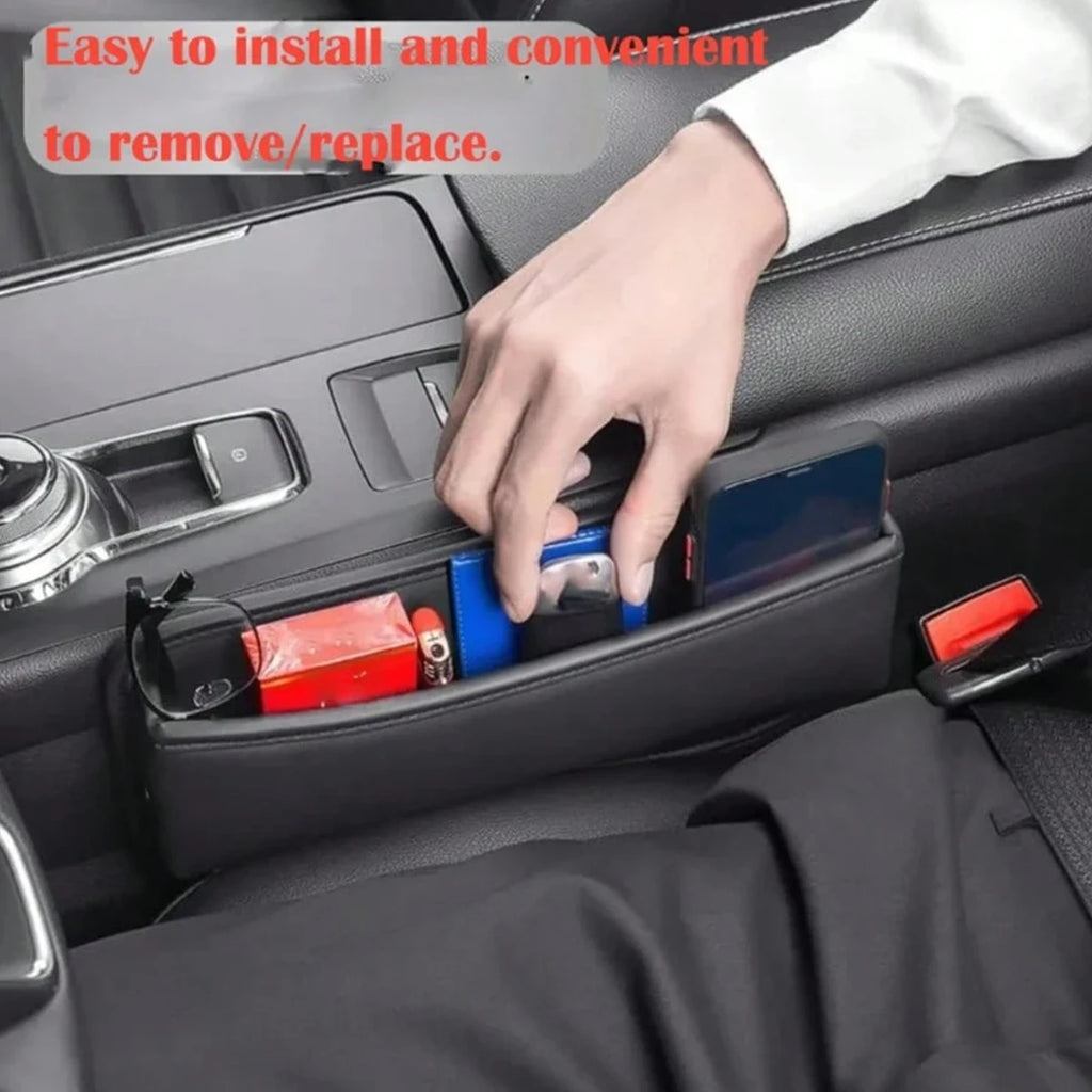Car Seat Gap Filling Material Leather Storage Box Cup Holder Qme
