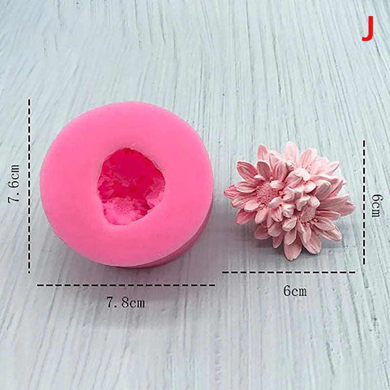 Silicone Cake Mold Chocolate Soap Making Tools Candle Mould Embossed Flower Aromatherapy Candy Handmade Wedding Decor Qme chrysanthemum2