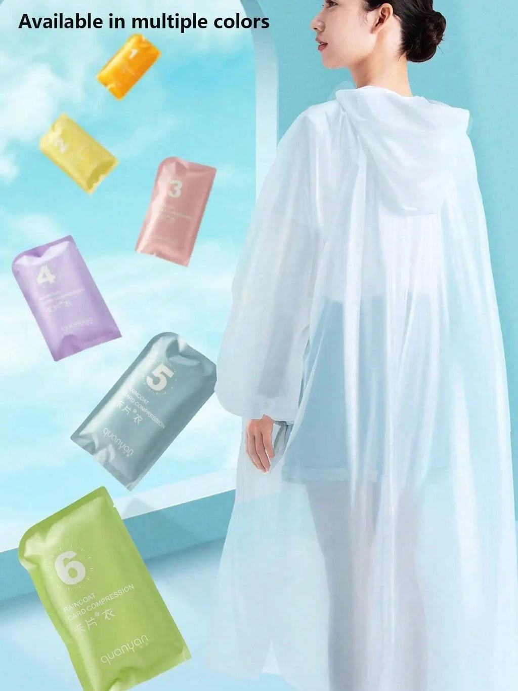 Thick Disposable Rain Poncho Adults Windproof Waterproof EVA Qme