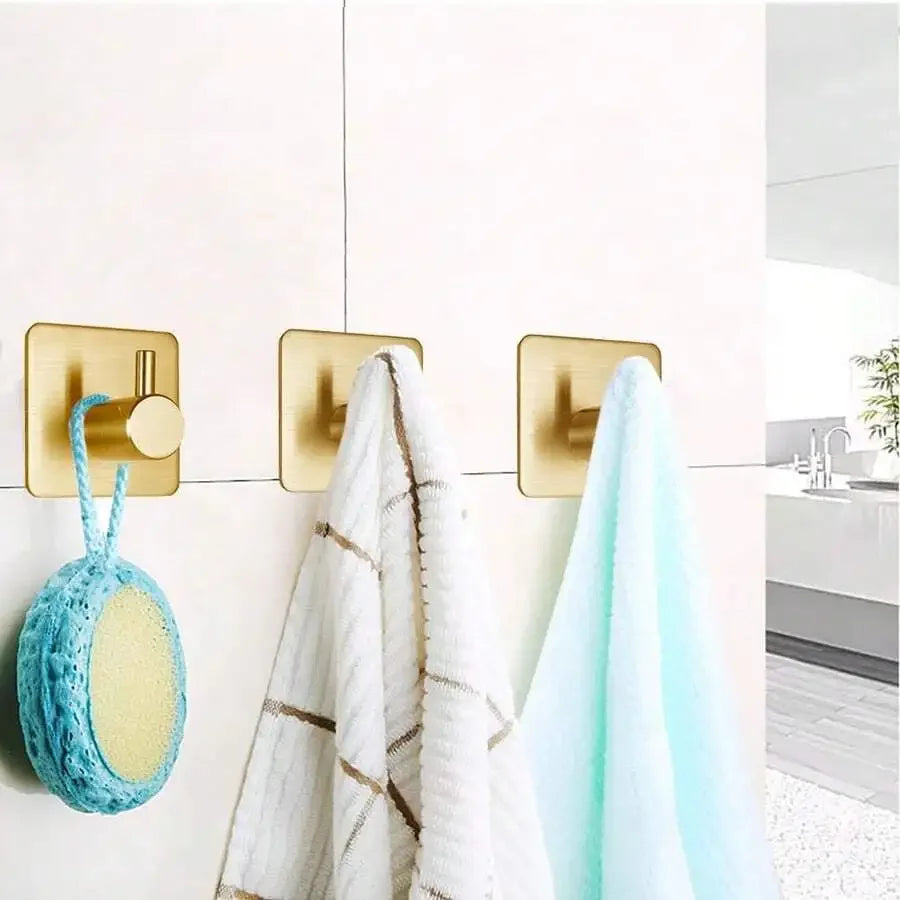Golden Hook - Can be installed without drilling, can be safely and effortlessly removed. Suitable for towel, coat, Qme