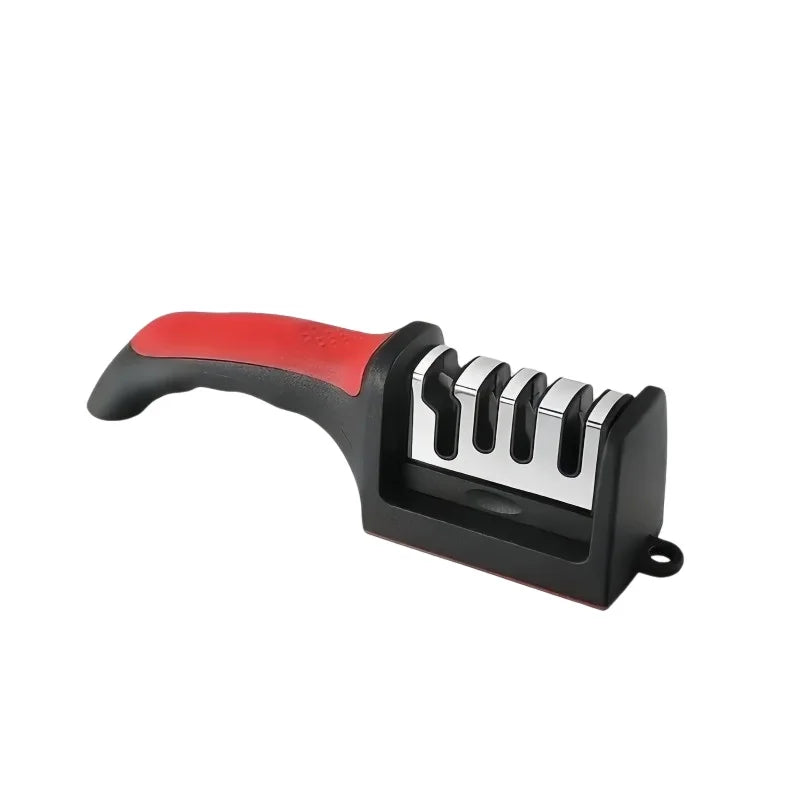 Kitchen 3/4-Segment Knife Sharpener Household Multi-Functional Hand-Held Three-Purpose Sharpening Stone for Home Kitchen Tools Qme red 4 holes 1pc