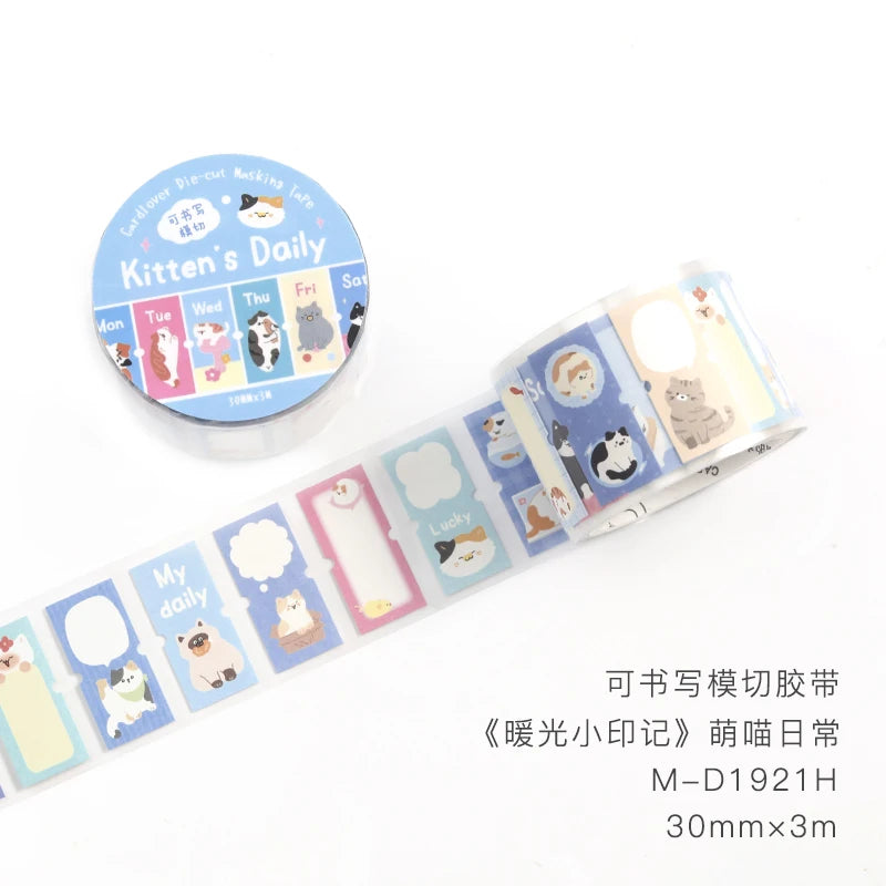 30mm X 3m Die-Cutting Tape Aesthetic Decorative Stickers Art Masking Tape for Journal Scrapbooking Handmade Label Qme B2 30mm X 3m