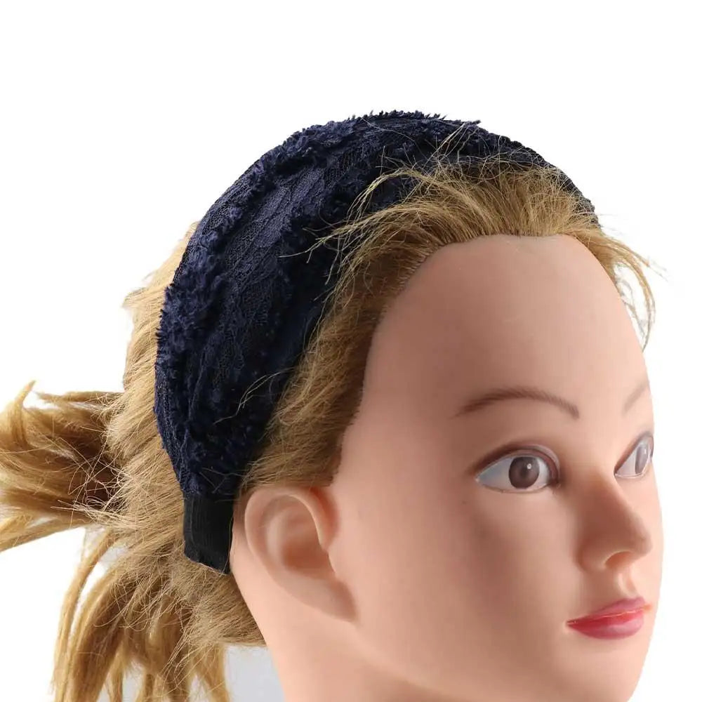 Trendy Retro Wash Face Lace Cloth Wide Edge Headband Female Hair Hoop Qme
