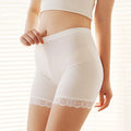 Women Lace Safety Shorts Seamless Anti-chafing Underwear Pants 3 Qme One Size WHITE