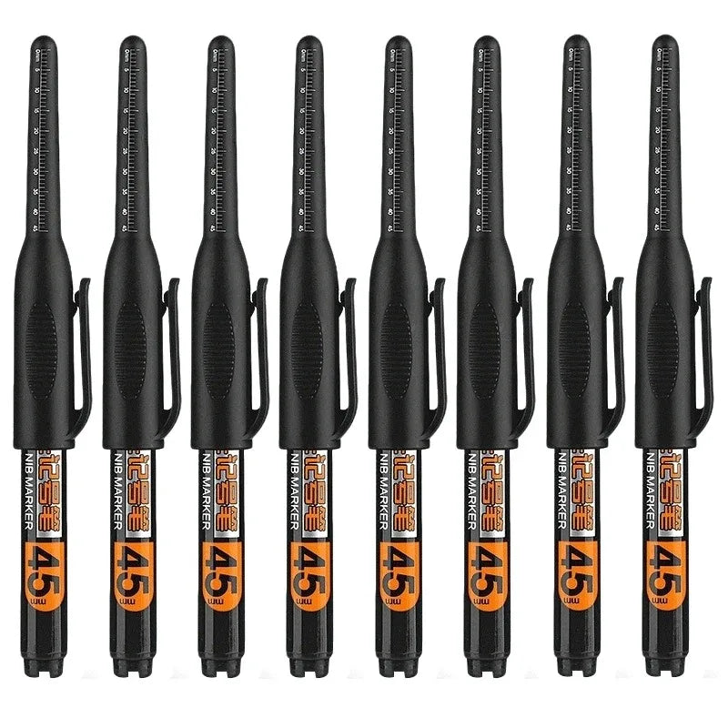1- Waterproof Deep Hole Marker Pens Long Nib Head Carpenter Pen Black