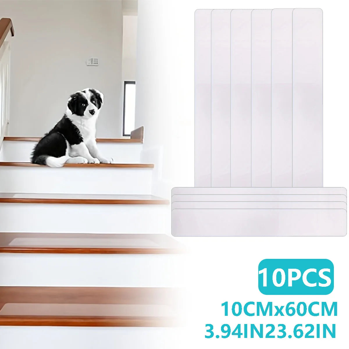 Clear Anti Slip Tape Waterproof, Non-Slip Stair Treads Tape Traction, Boat, Stairs, Transparent, Soft, Comfortable for Bare feet Qme 10pc 60CM 10CM