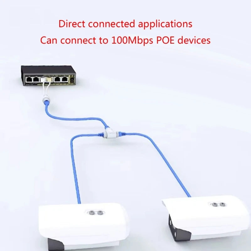 5pcs Reliable 2 In 1 POE Splitter For Networks Monitoring System RJ45 Connector For Simple Networks Build Superior Transmission Qme