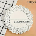 Lace paper pad - Three shapes, highly absorbent, non-sticky, heat-resistant baking paper, suitable for cakes, fried snacks Qme Round 11.43cm