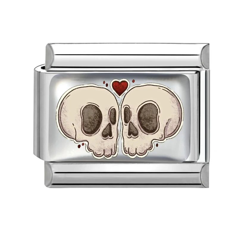 New 2026 Design Halloween Cherry Bow Pumpkins Ghost Italian Charm Links Fit 9MM Stainless Steel Bracelet Jewelry DIY Making Gift Qme S 14