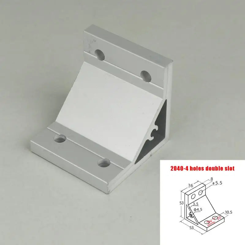 Cast Aluminum 90 Degree Angle Bracket for 20/30/40/45 Series Aluminum Profile Single-slot Connection Joint Industrial Fastener Qme 2040 4holes