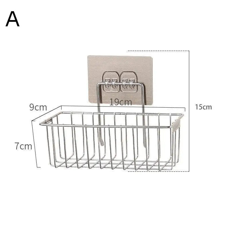 Stainless Steel Kitchen Drain Rack Basket Sink Side Storage Qme A