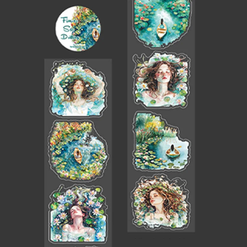 60mm*2m Floral PET Masking Tape DIY Scrapbooking Journal Planner Notebook Phone Case Decoration Spring Flower Craft Gift Supplie Qme 3