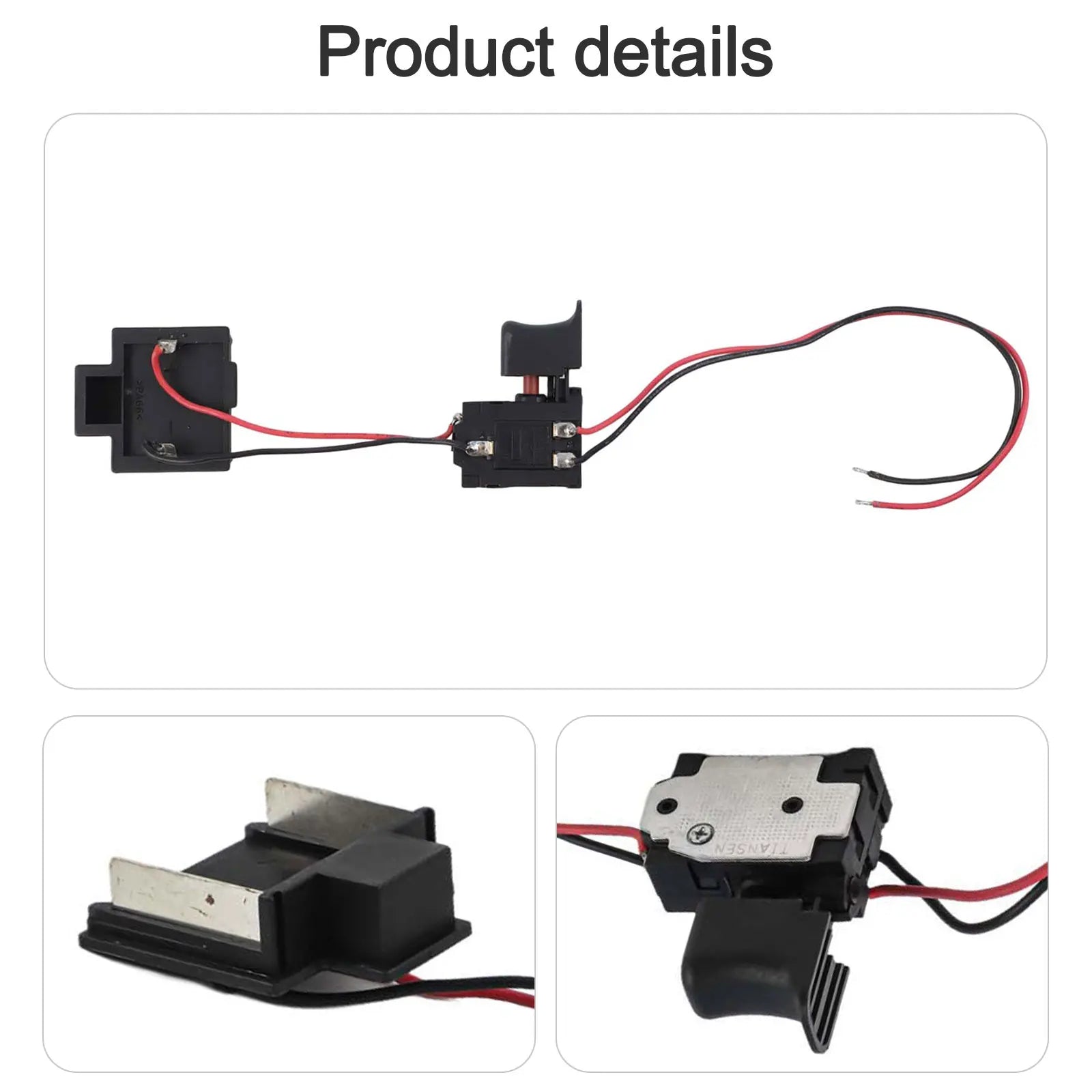 1PCS 16A 5E4 Electric Drill Dustproof Speed Control Push Button Trigger For Lithium Battery Switch Cordless Drill Switch Qme