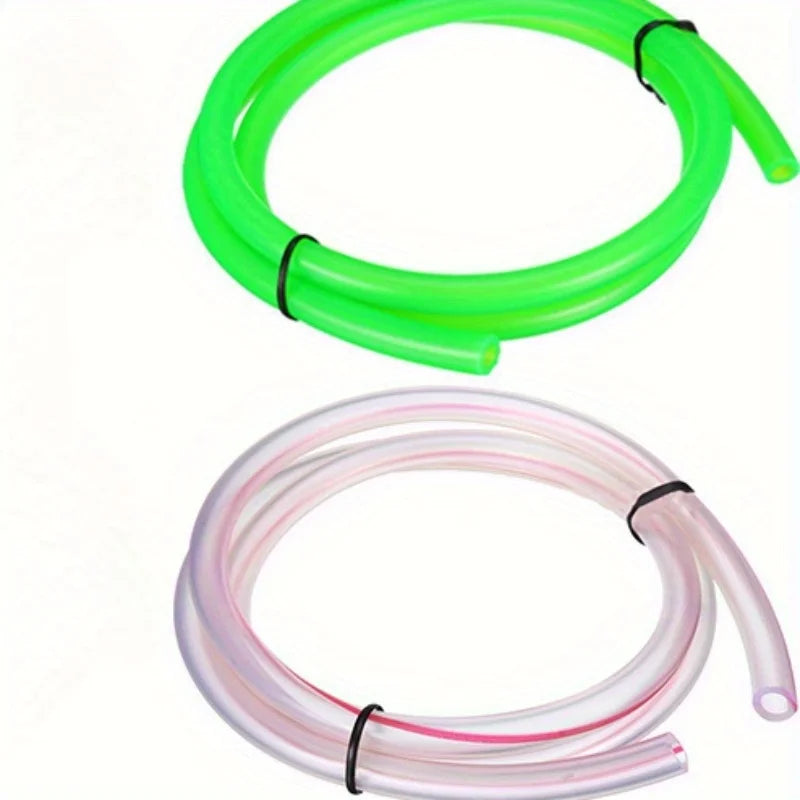 1M Rubber Motorcycle Hose: Petrol Pipeline Fuel Line for ATV, Scooter, and Dirt Bike Qme green white 2pcs