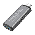 Multi-functional Type C OTG Card Reader with USB Female Interface for PC USB 3.0 Read TF Memory Card Reader Adapter Computer Qme TYPE-C3.1 gray
