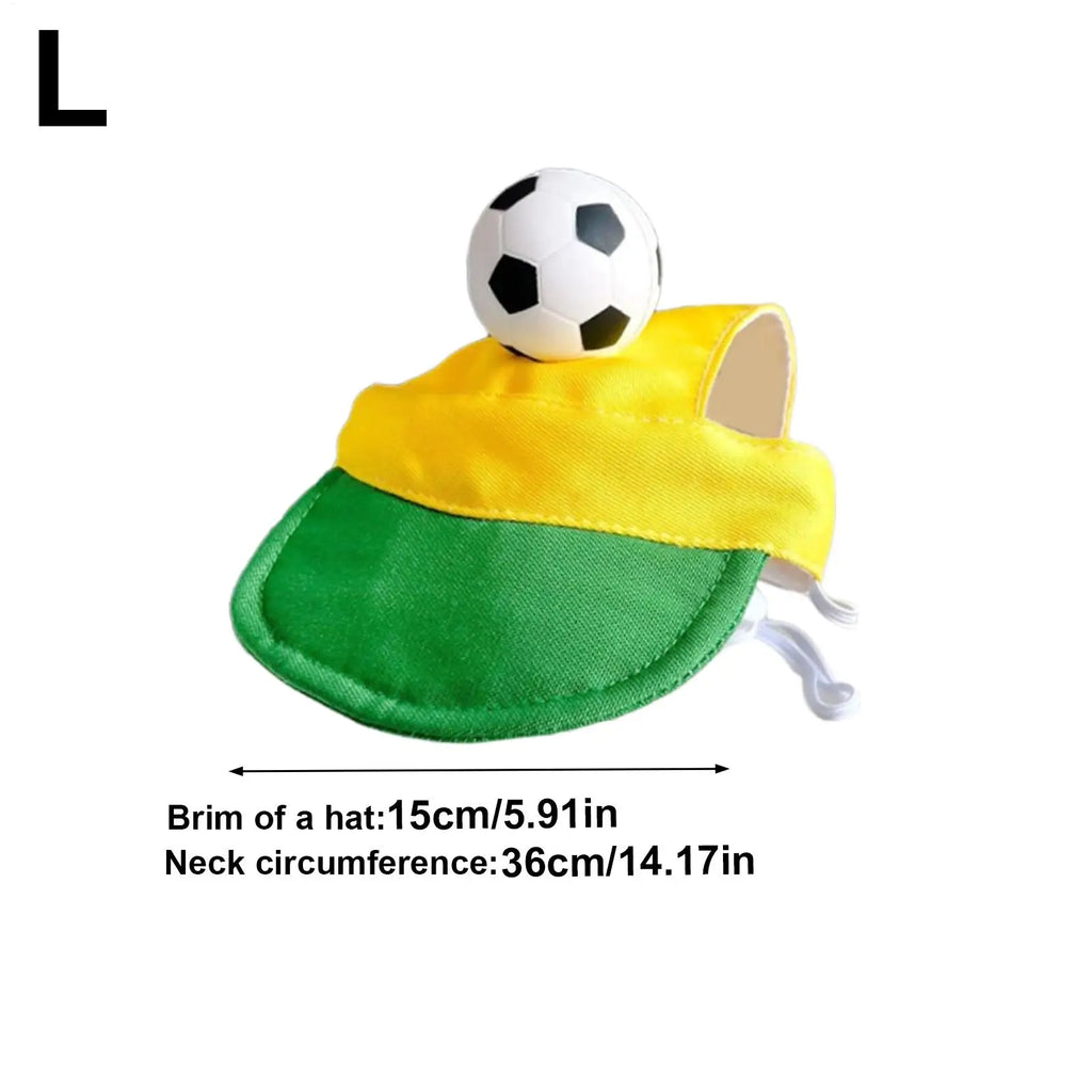 Cat Sun Hat Soccer Design Breathable Cat Visor With Ear Holes Small Dog Hat For Summer Outdoor Beach Park Hiking Walking Party Qme