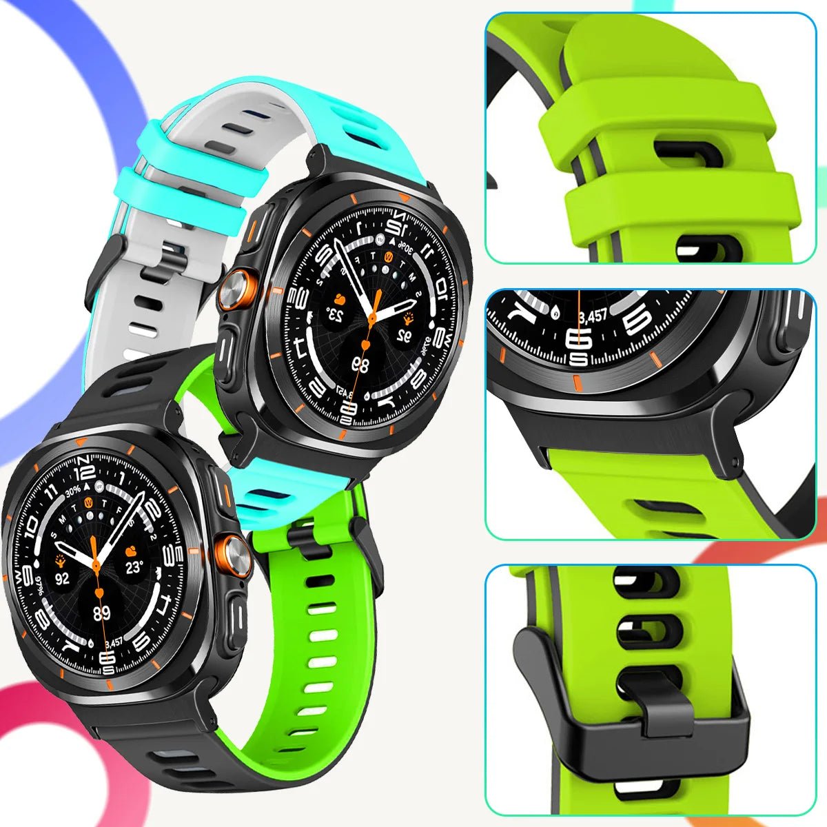 Silicone Strap for Samsung Galaxy Watch 7 Ultra 47mm No Gaps Sport Band Bracelet for Galaxy Watch Ultra 47mm Wristband Watchband Qme