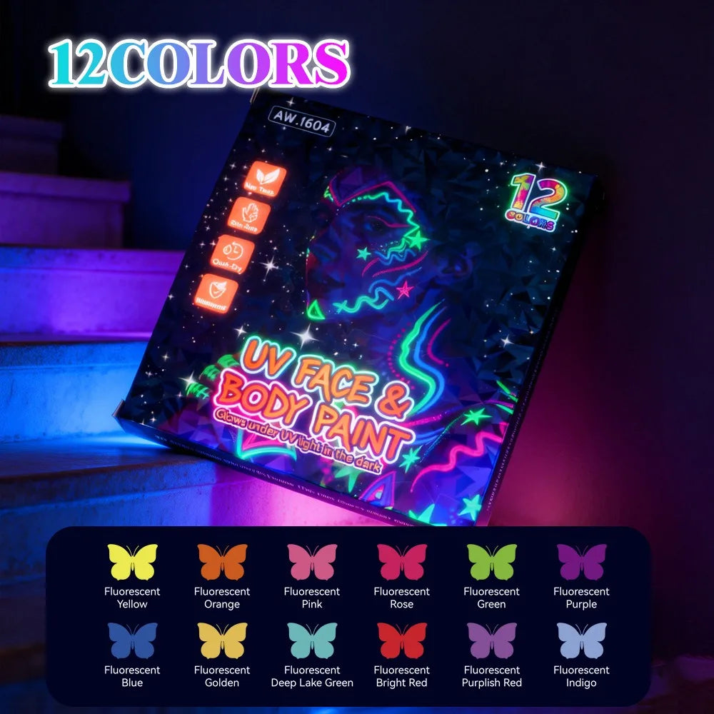 8/12/18 Colors Colorful Luminous Pen Set Human Face Paint Pen Student Children Painting Fluorescent Marker Glow-in-the-dark Pen Qme