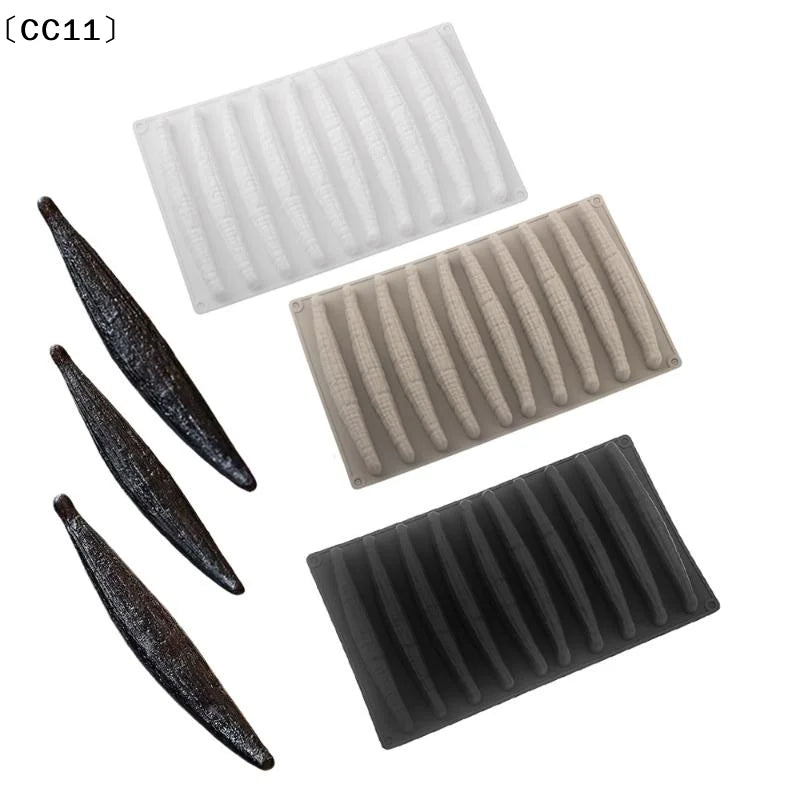 10 Cavity Vanilla Mousse Cake Silicone Mold Chocolate Ladyfingers Qme