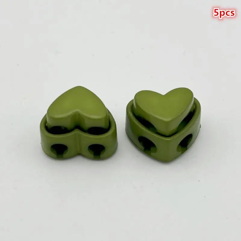 Colorful Garment Stoppers Heart-shaped Plastic Cord Locks Double Hole