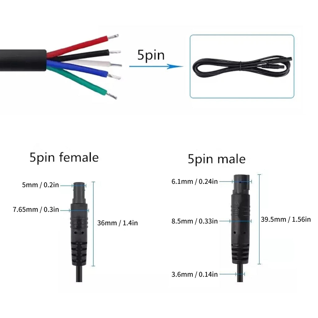 Rearview Camera Wire 8.2ft 5Pin Rearview Camera Extension Cable Male to Female Car Rear View Line Backup Camera Line Qme