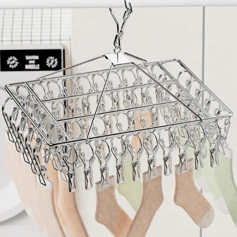 Laundry Hanger Clothesline Dryer Bra Towel Rack Clothes Airer Peg Qme