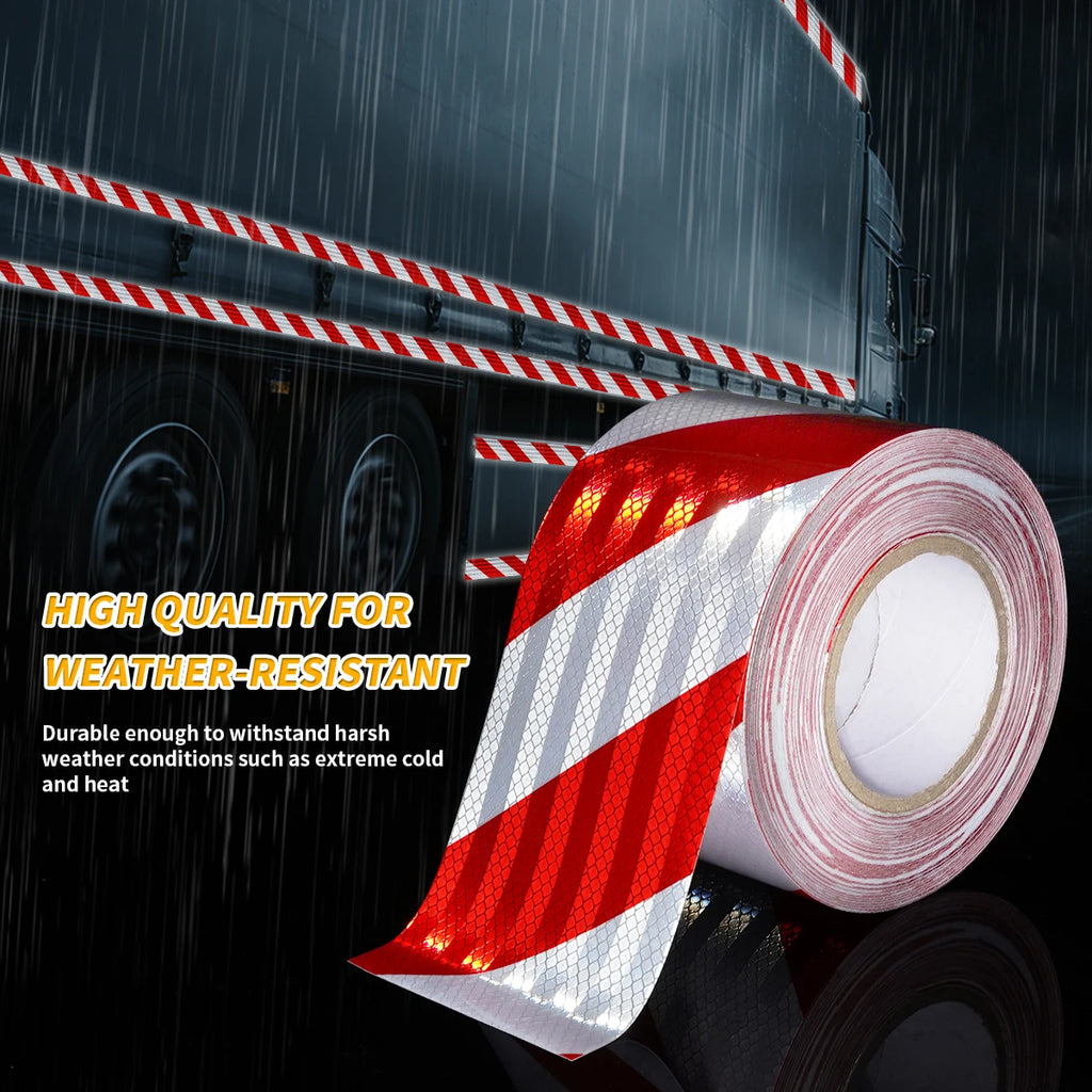 High Visibility Twill Reflective Tapes PET Material 10cmX1/3/5/10M Safety Warning Tapes Waterproof Self-adhesive For Cars DIY Qme