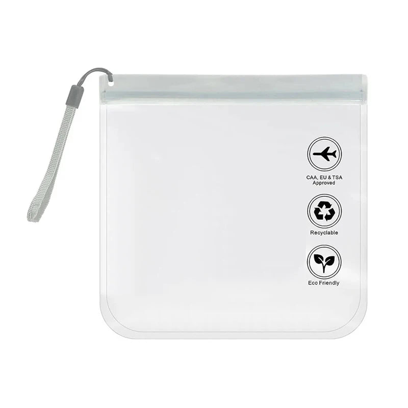 Women Reusable Airport Security Toiletry Bag Luggage Transparent Qme Gray