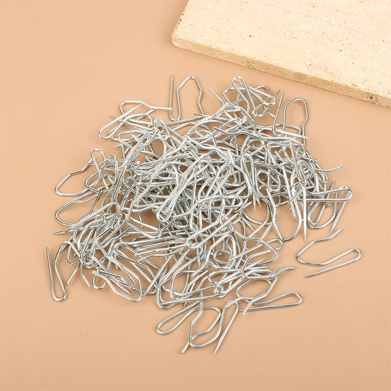 Drapery Pin-hook Package, 50/100 Count in Stainless Steel, for all Types of Curtains Qme steel 50pcs