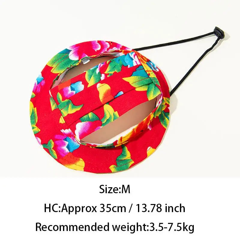 Pets Hat Ear Holes Adjustable Baseball Cap Medium Small Dogs Summer Qme M Red
