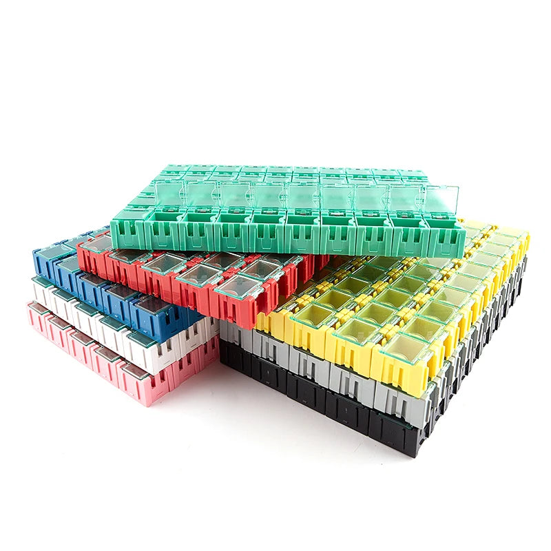 50Pcs/Set SMD SMT Electronic Component Container Mini Storage Boxes kit desk organizer Qme