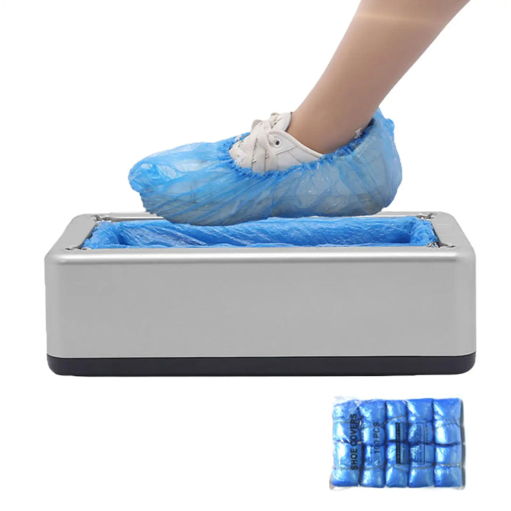 Shoe Cover Dispenser Portable Automatic Shoe Cover Machine Set with 100 Shoe Covers Non-slip Dustproof Shoe Covers for Home Qme