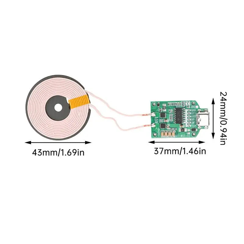 15W Type-c Wireless Charging Module Coil Transmitter Board Efficiency Qme