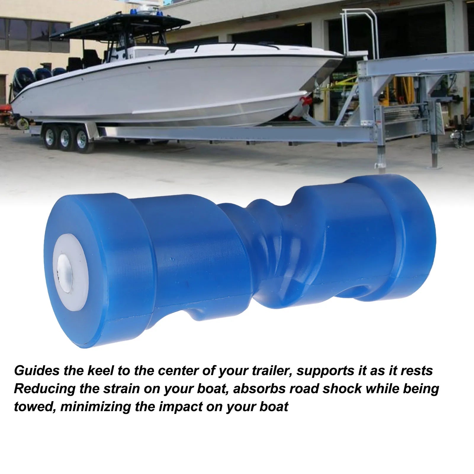 8 Inch Self-Centering Keel Boat Trailer Roller with 0.67Inch Center Bore Diameter Bow Stop Roller Marine Hardware for Boat Qme
