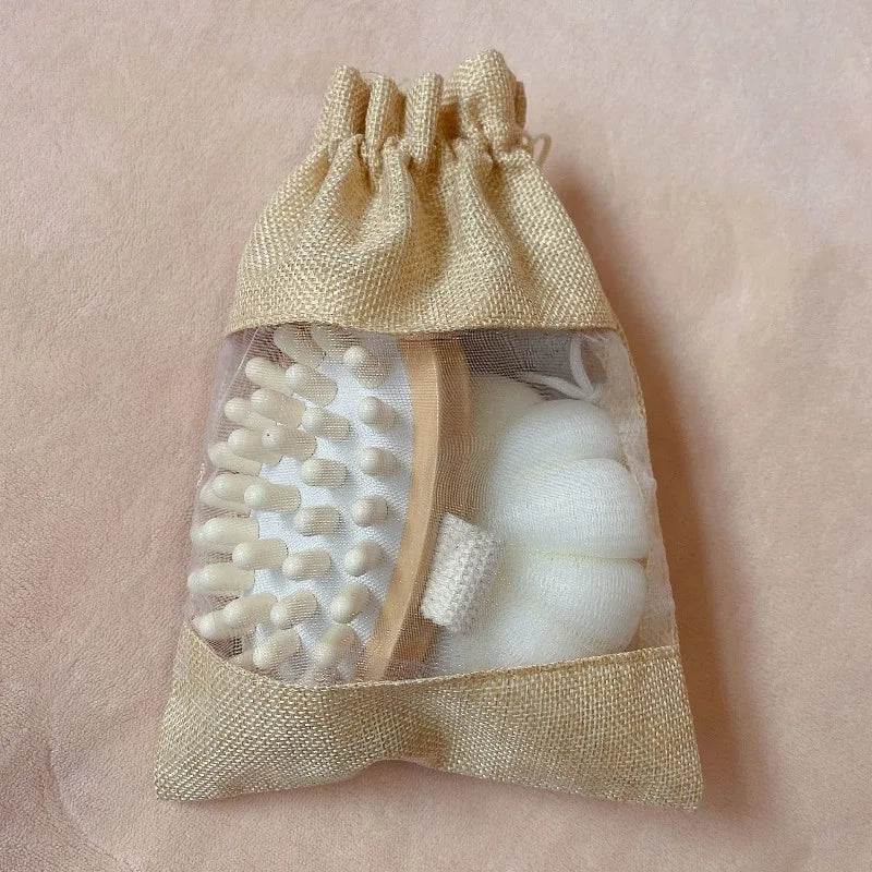 Bath Loofah Pumice Stone Sisal Scrub Body Back Face Gentle Qme 3Pcs B